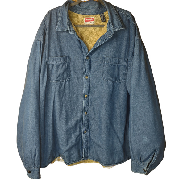 Wrangler Other - Wrangler Men's 4XL Denim Sherpa lined insulated Shacket shirt jacket warm cozy